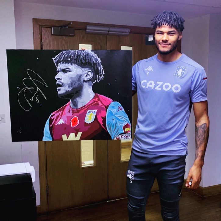 Tyrone Mings with Signed Original