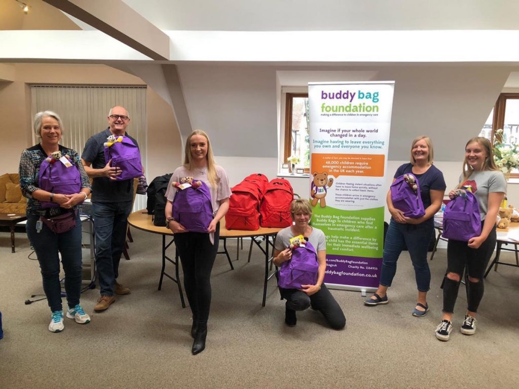 Volunteers packing during lockdown at Ian Hazel Funeral Services Mere Green