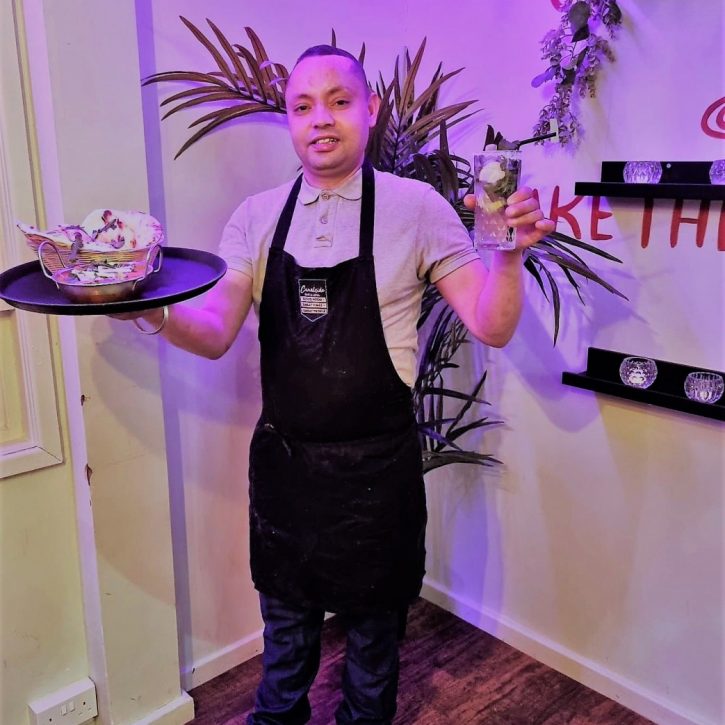 Chef Suriya Sapkota with one of the cocktails